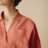 Linen Oversized Fit Pocket Shirt ELOWEN