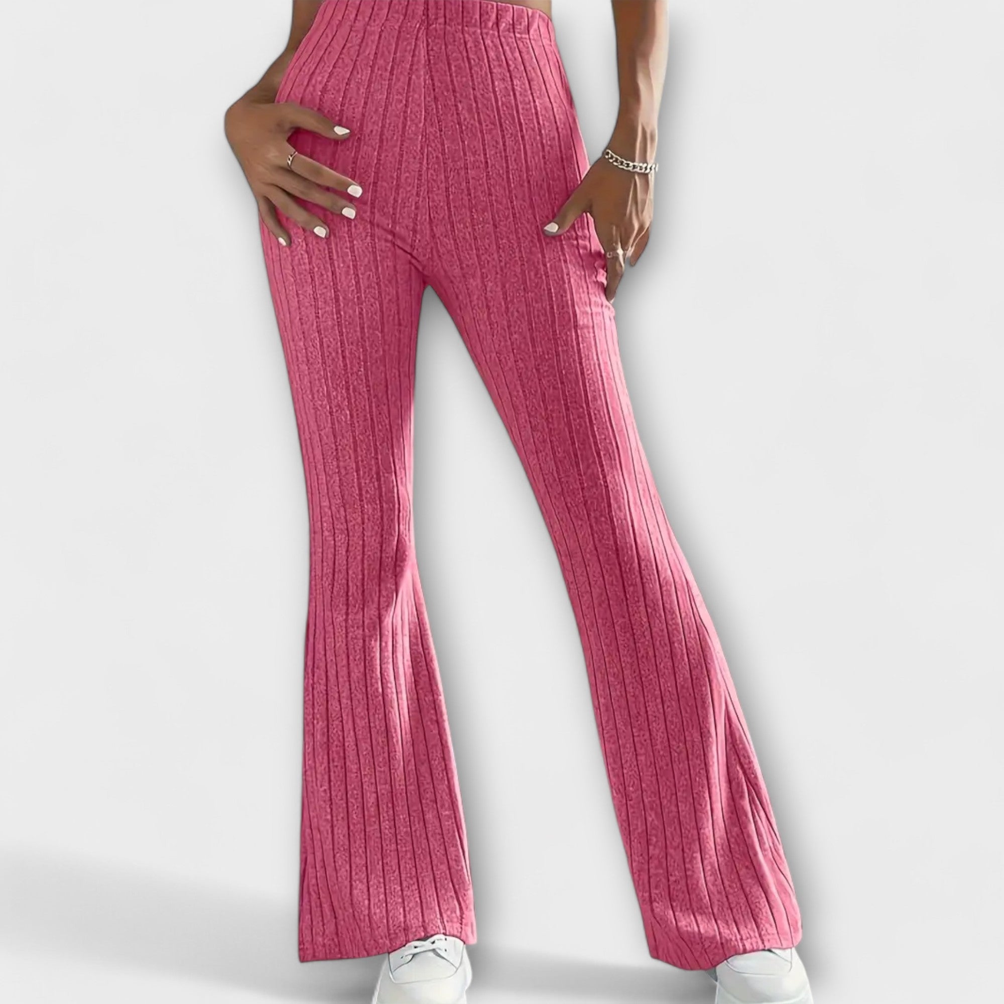 Jennifer - Elegantní volné kalhoty, barva: růžová