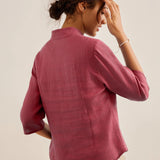 100% Linen Hand Button Fitted Jacket AMELIA