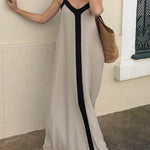 Verena – Midi šaty s designem Colour-Block Lavechic Île, barva: khaki