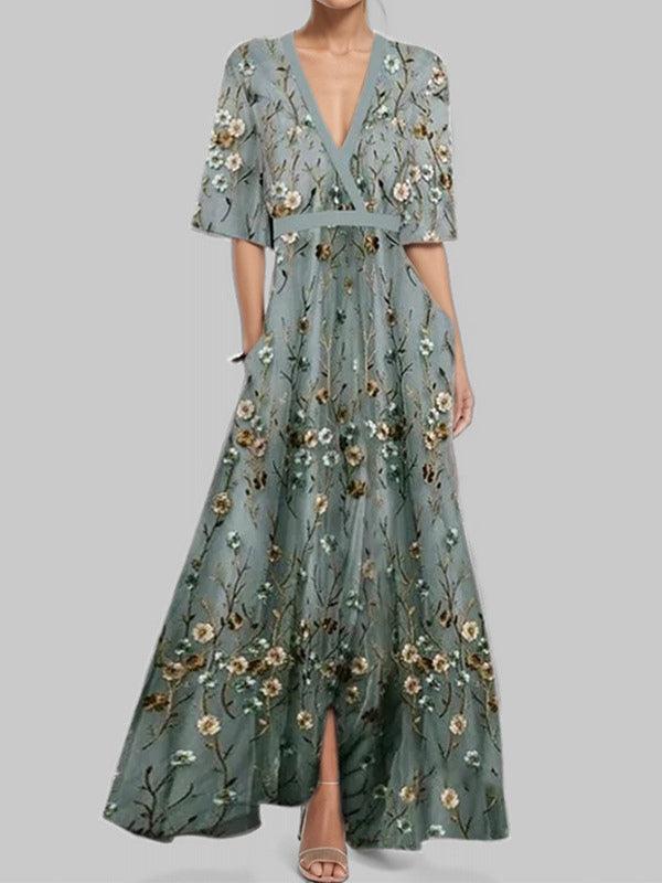Mathilda – Elegantní maxi komplet – midi šaty v plážovém glamour stylu, barva: šedá