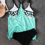Sophie – Jednobarevné tankini s leopardím potiskem