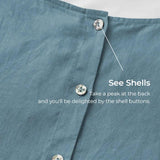 100% Linen Side-Tie Button-Back Boxy Top ELSIE