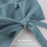 100% Linen Side-Tie Button-Back Boxy Top ELSIE