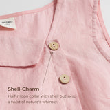 100% Linen Sleeveless Crescent Collar Top KARA