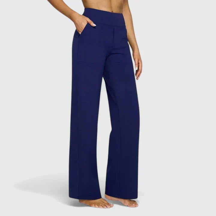 Lotte – Elegantní kalhoty, barva: modrá