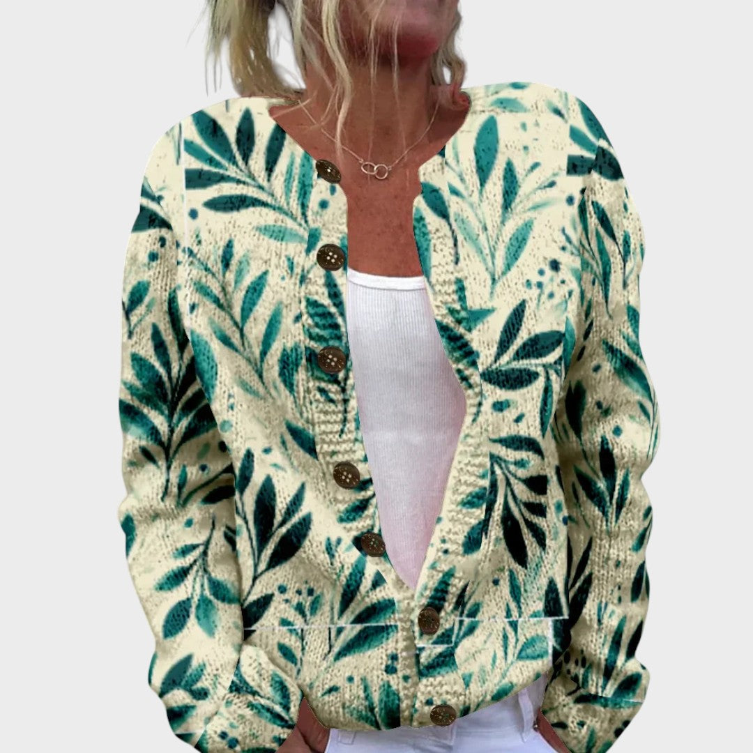 Francisca – Podzimní květinový cardigan