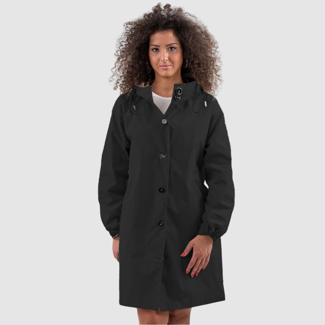 Lucie - Moderní nepromokavá oversize bunda, barva: černá