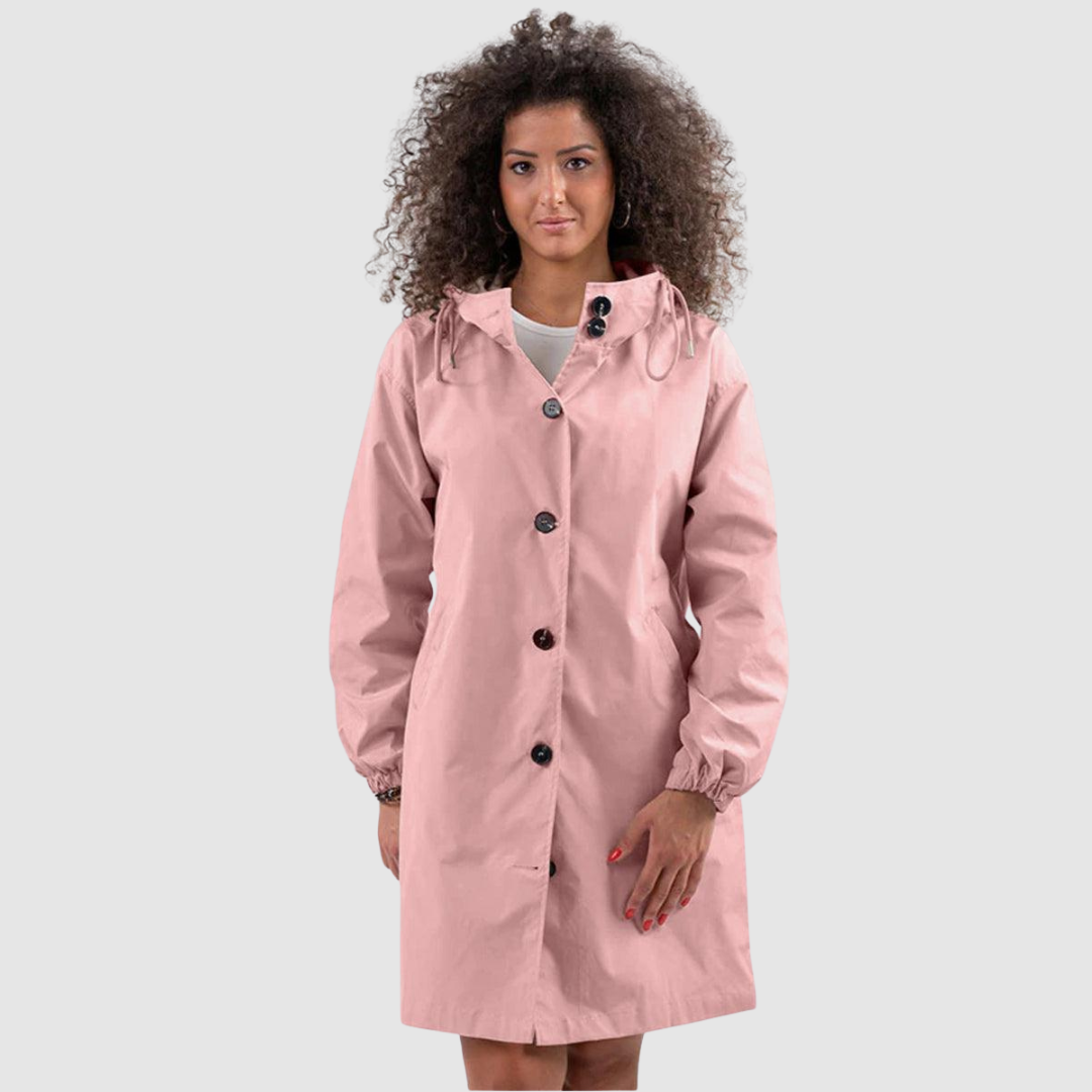 Lucie - Moderní nepromokavá oversize bunda, barva: pastelově růžová