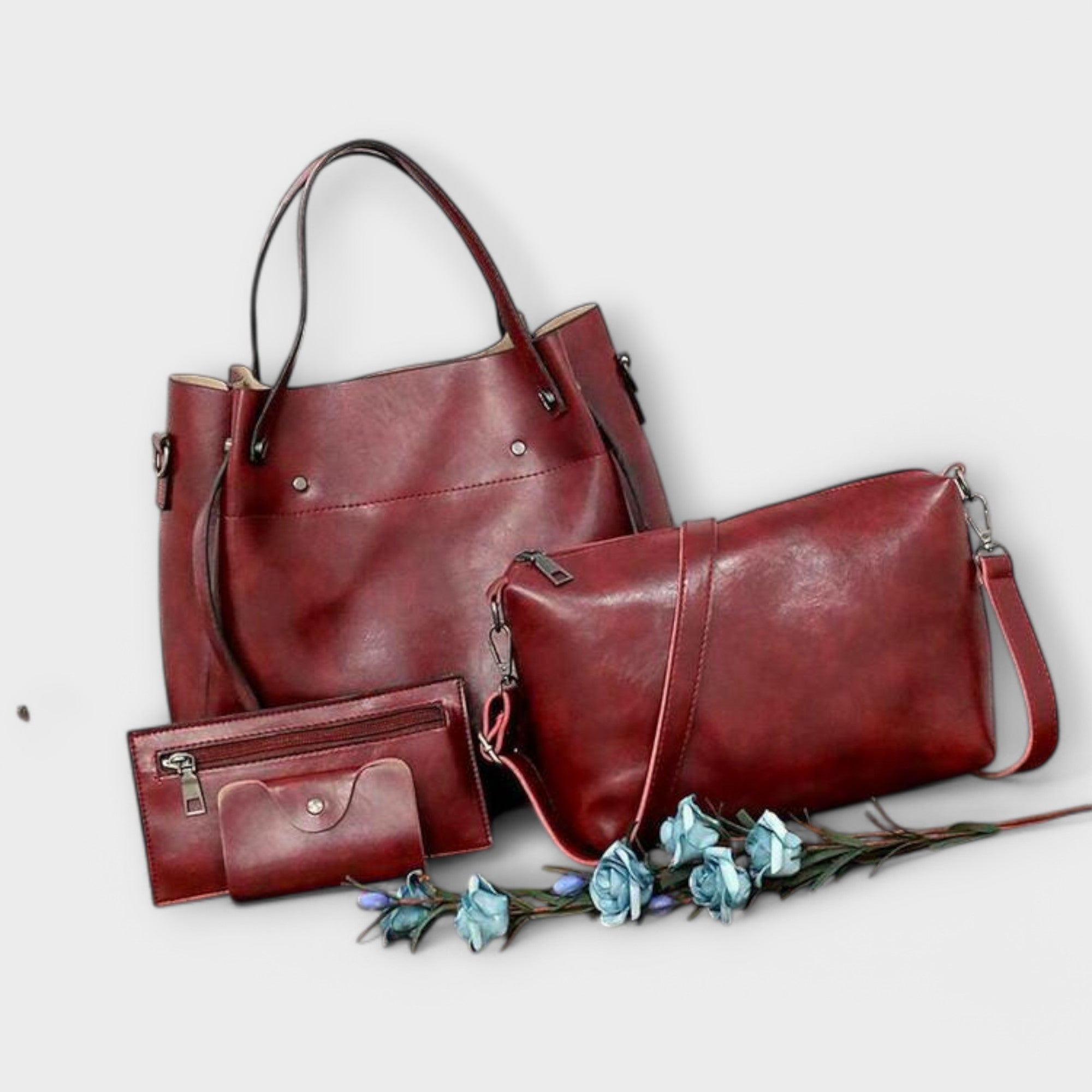 Anni – Čtyřdílná sada vintage kabelek, barva: červená