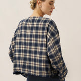 Tencel Linen Reversible Crew Neck Casual Jacket CHLOE
