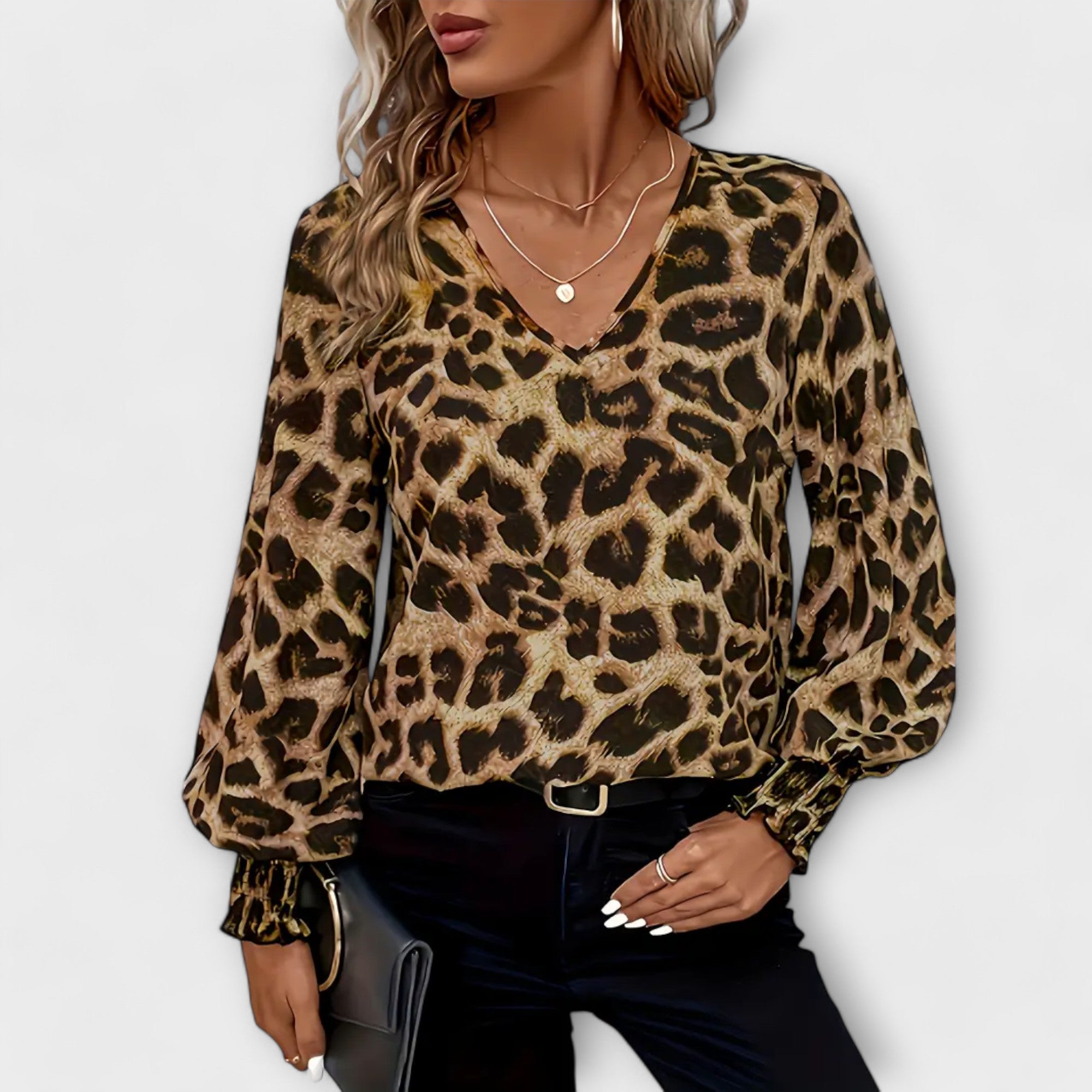 Joana - Elegantní top s leopardím vzorem