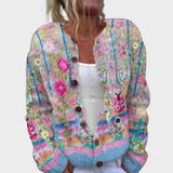 Teresa - Podzimní květinový cardigan, barva: květinový vzor