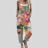 Dungarees with Watercolor Flowers