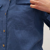 100% Linen Flap-Patch Buttoned Closure Shirt Jacket JANE