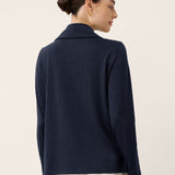 Wool Asymmetric Lapel Fruit Button Decor Top YSABEL