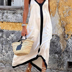 Verena – Midi šaty s designem Colour-Block Lavechic Île, barva: bílá