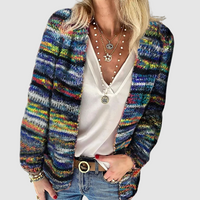 Nikola - Pohodlný vícebarevný pletený cardigan