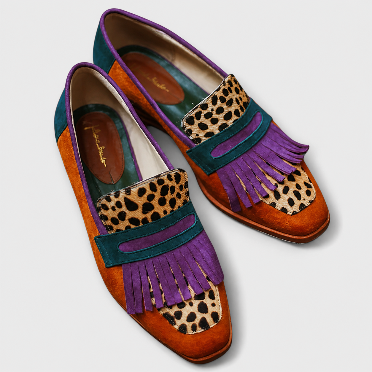 Luise – Hnědé mokasíny s leopardím vzorem