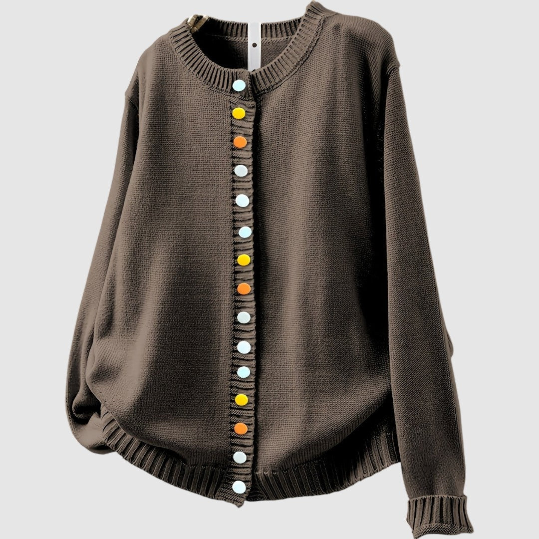Mia - Pohodlný a stylový cardigan, barva: hnědá