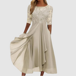Leontýna - Elegantní krajkové šaty, barva: krémová