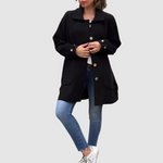 Outi - Klasické oversize sako s knoflíkem, barva: černá