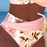 Marie – Bikiny s kontrastním květinovým vzorem a výřezem