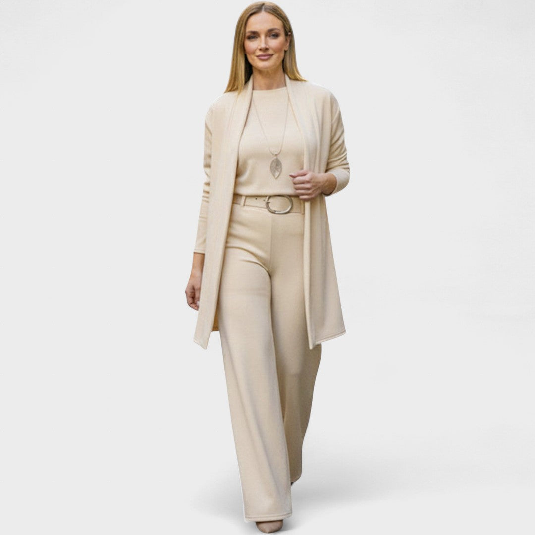 Janet - Luxusní dámský třídílný set, barva: bílá
