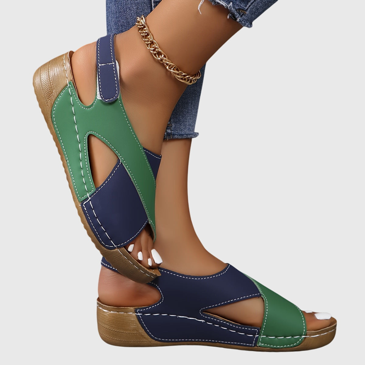 Paula – Ergonomické pohodlné sandály, barva: zelená