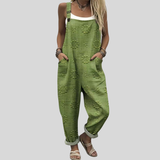 Olive Green Textured Dungarees
