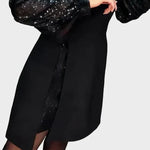 Iwona - Elegantní šaty s lesklými nabíranými rukávy