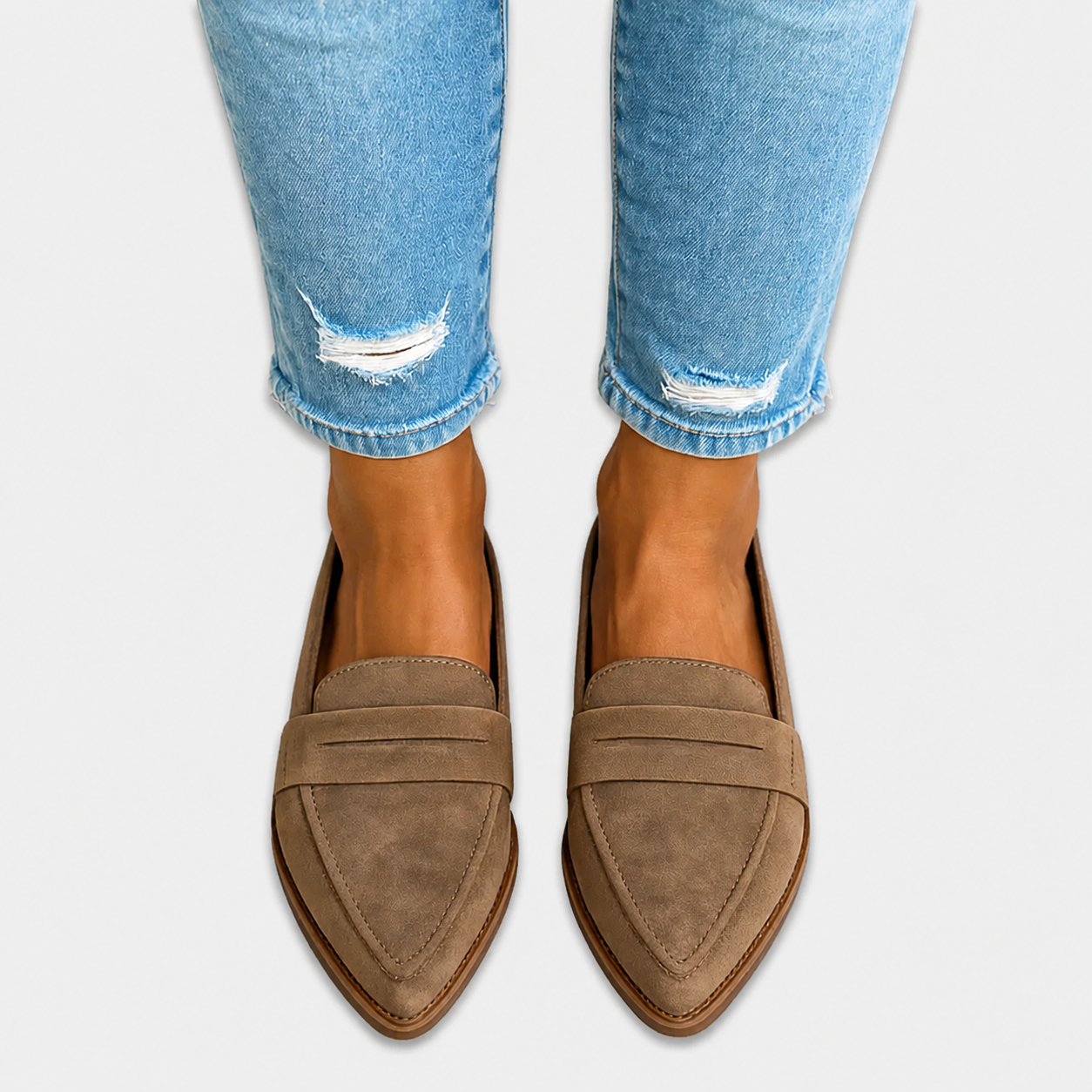 Luise – Kožené mokasíny, barva: khaki