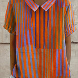 Nina - Geometrikus Csíkos Blúz