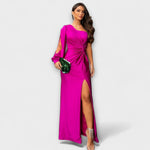 Julie - Elegantní šaty s rafinovaností, barva: fuchsiová
