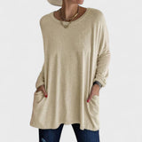 Benedikte – Pohodlný prémiový top, barva: khaki