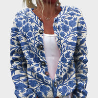 Benedita - Podzimní květinový cardigan