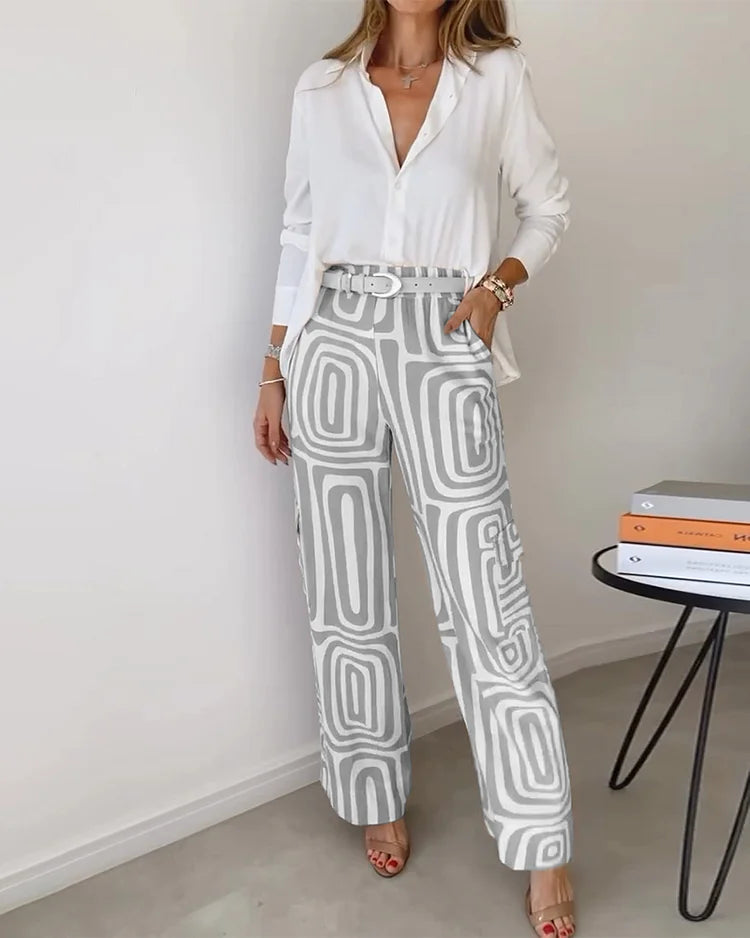 Lotte – Pohodlný a elegantní komplet (pásek zdarma), barva: šedá