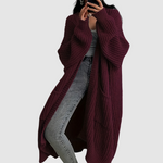 Marie – Pohodlný dlouhý cardigan, barva: karmínová
