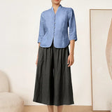 100% Linen Hand Button Fitted Jacket AMELIA