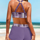 Magdalena – Pruhované bikiny s vysokým pasem