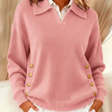 Viktoria | Polo Collar Button Sweater