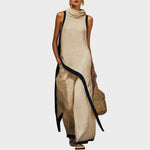 Leonora - elegantní a dokonalý len, barva: khaki