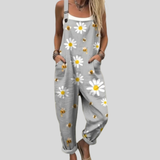 Gray Dungarees Daisies and Bees