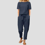 Johanna – Elegantní dvoudílný relaxační komplet, barva: modrá