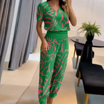 Paula – Elegantní trendy komplet, barva: zelená
