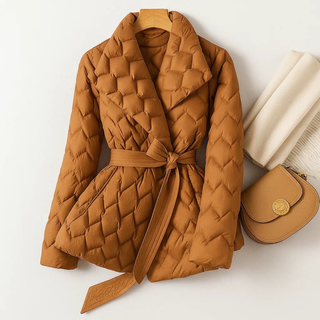 Sophia - Hřejivá a stylová péřová parka, barva: hnědá