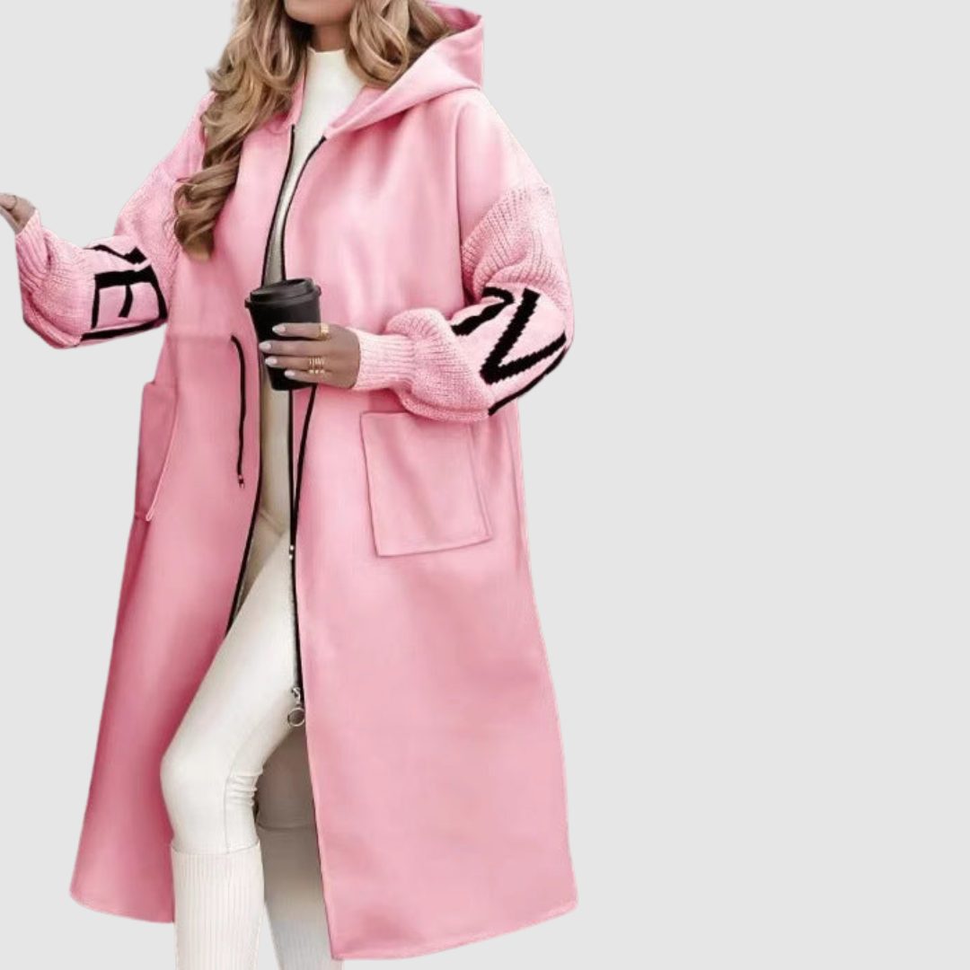 Lucie - Elegantní bunda s kapucí, barva: růžová