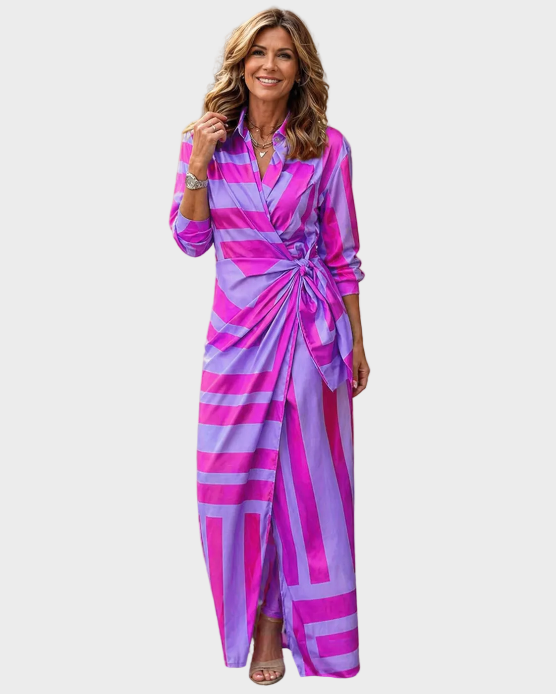 Lola - Maxi šaty s potiskem, barva: fialová
