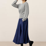 Asymmetric Ruched Stretch Knit Top CALLIOPE