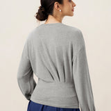 Asymmetric Ruched Stretch Knit Top CALLIOPE